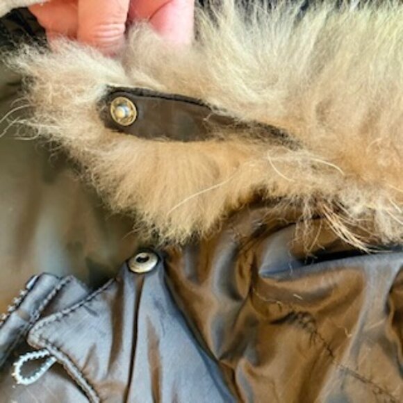 Mason's brown Down double zip vest w/removable fur hood Size US 8 - Picture 5 of 8